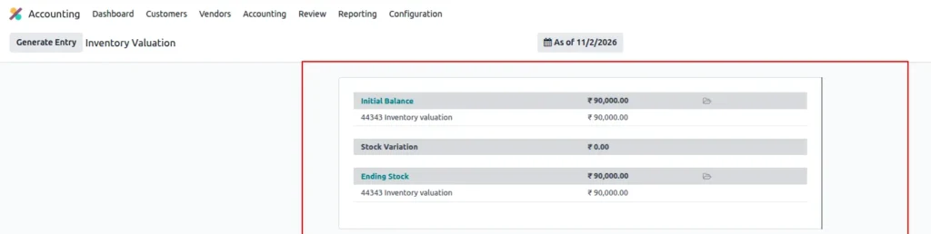 Stock Valuation report after Bill & Invoice in Odoo 19 