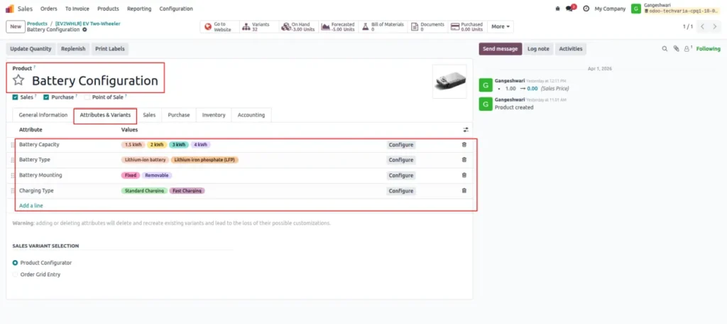 Create Product Templates for CPQ product in Odoo