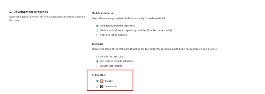 the power of AI inside Odoo.sh