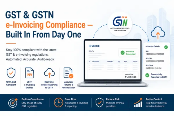GST GSTN e-Invoicing Compliance Built In From Day One